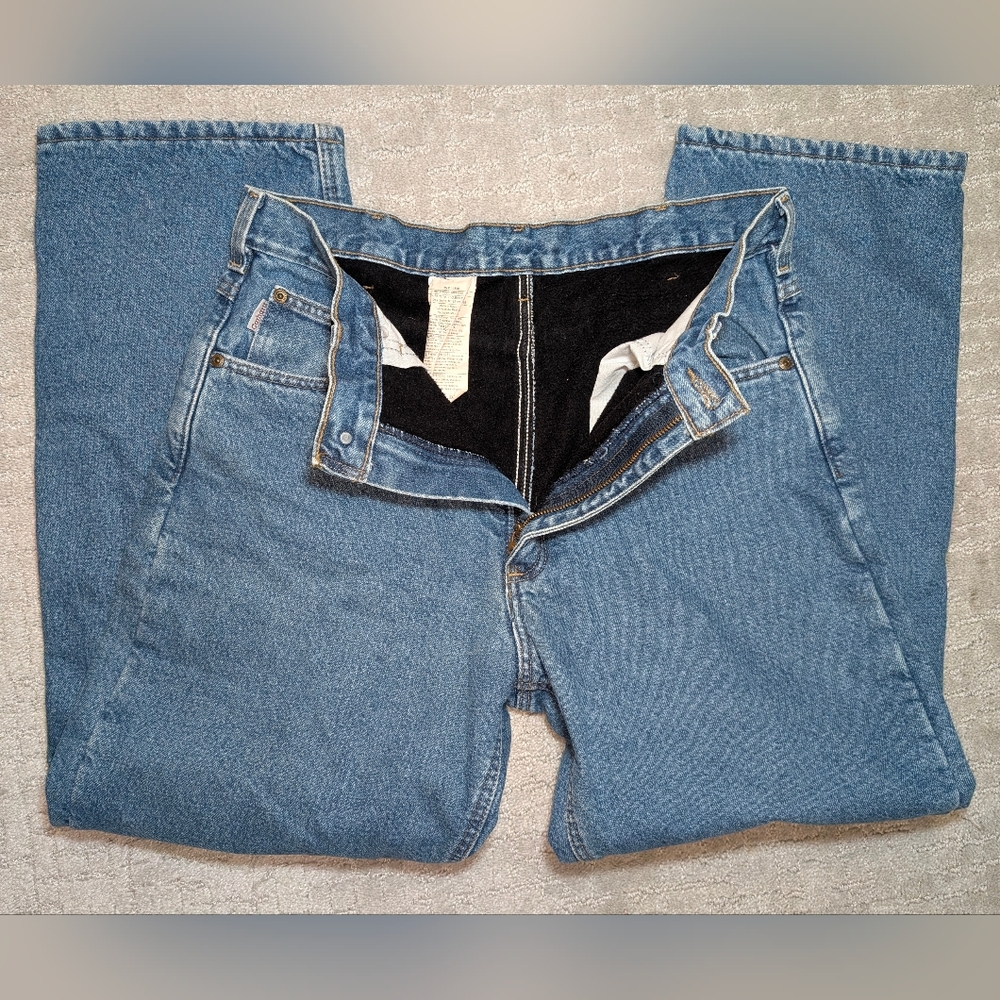 Carhartt Men's 33×30 B155 DST Relaxed Fit Fleece Lined Denim Jeans Early 2000's